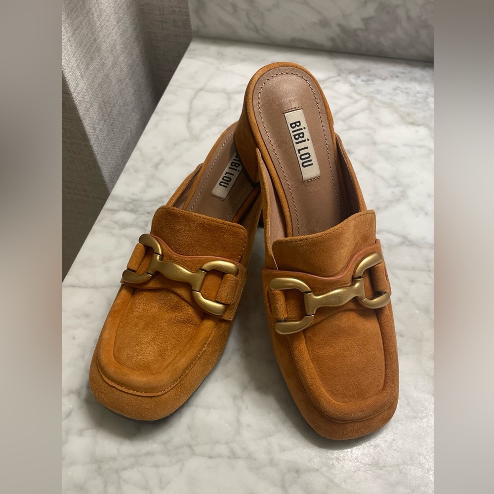 Bibi Lou gold Zagreb Heeled Loafers SOLD